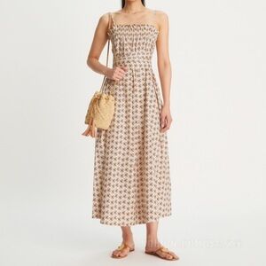 Tory Burch ruffle top Beige Floral Maxi NWT